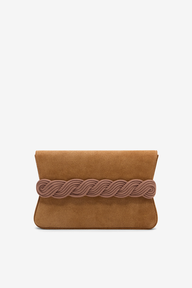 Clutch Bag — Brown suede