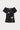 Black virgin wool top with floral embroidery