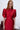 Red satin puff sleeve long dress