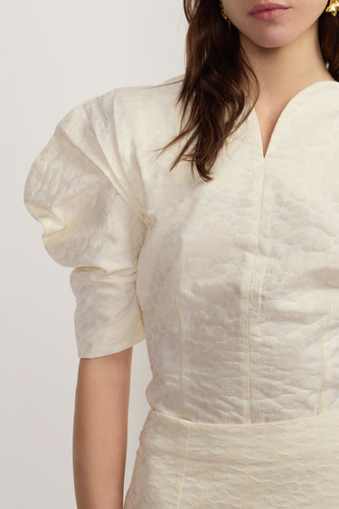 Blouse en jacquard écru