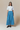Blue cotton button-front pleated maxi skirt