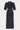 Dark blue denim puff sleeve long dress