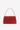 Red leather shoulder bag with drop-shaped detail