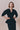 Black textured top with structured sleeves